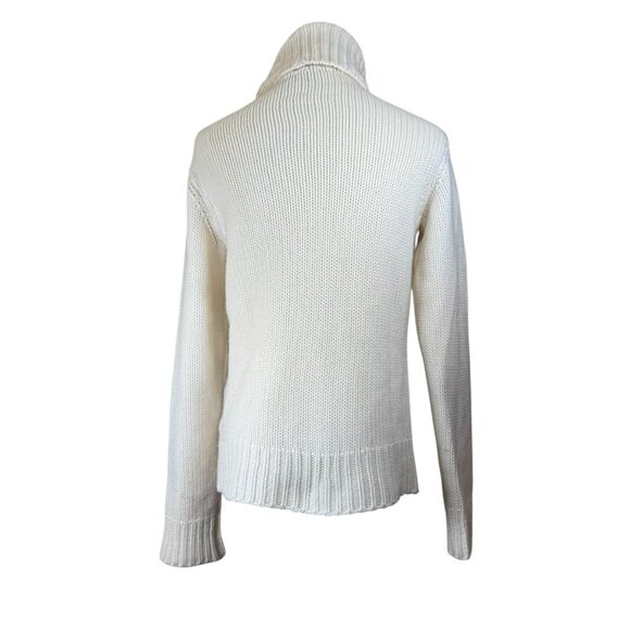 Ralph Lauren Purple Label 100% Cashmere Chunky Turtleneck Sweater Ivory M - Picture 4 of 9